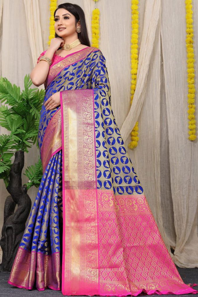 MS Kanan Chidiya By Manzar Kanchipuram Handloom Weaving Silk Sarees Wholesale Price In Surat